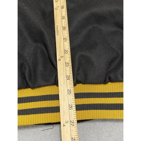 New Age CEOs Varsity Bomber Jacket Black/Yellow Run The Play Embroidered Cheetah - Picture 5 of 12
